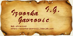 Izvorka Gavrović vizit kartica